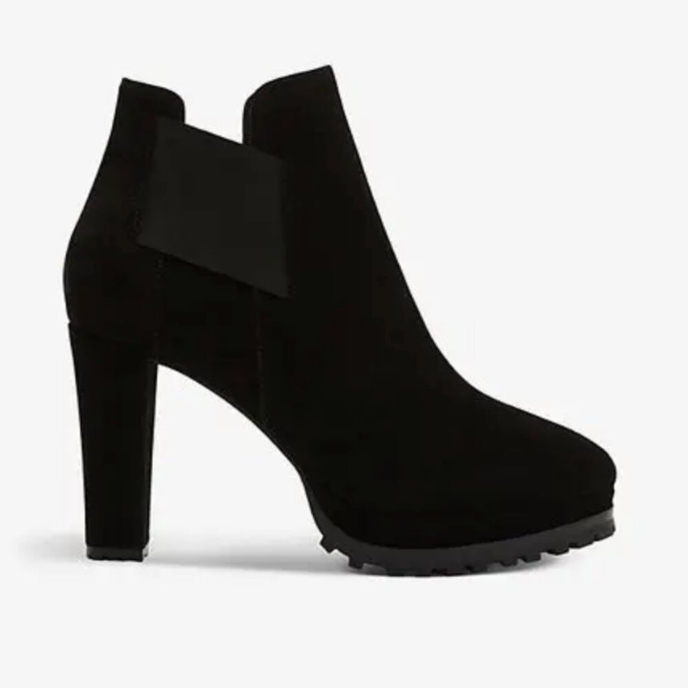All Saints Sarris heeled suede boots | Black Suede | Size 8
